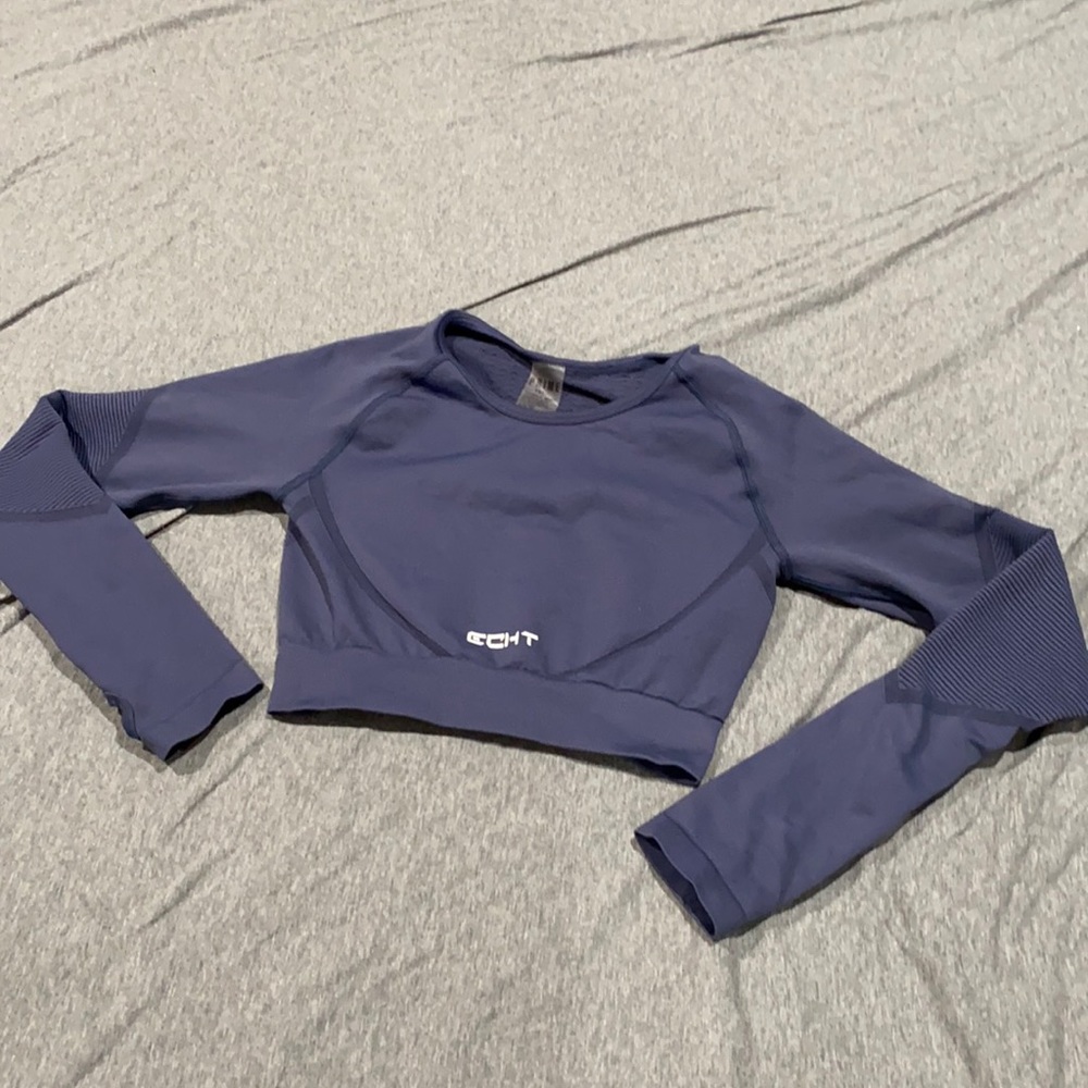 ECHT long sleeve workout top steel blue size small